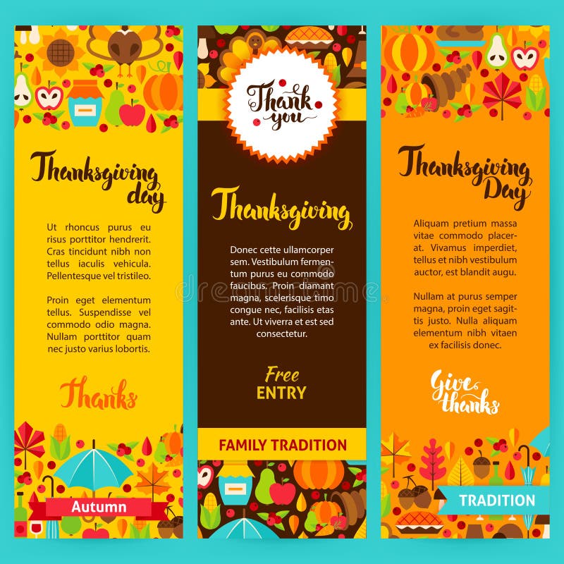 Thanksgiving Vertical Flyers vector illustration Thanksgiving Vertical Flyers vector illustration
