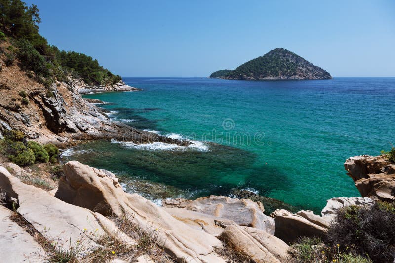 Thassos island, Greece stock photo. Image of paradise - 105314080