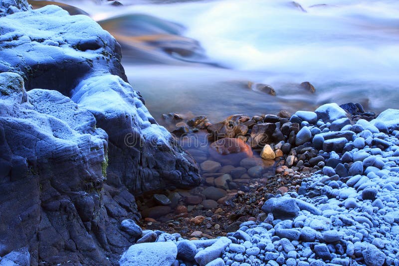 Thawing winter river rocks stock photo. Image of thaw 28978060