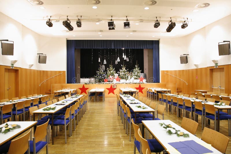 Theater bereitete sich für Weihnachten vor lizenzfreies stockbild