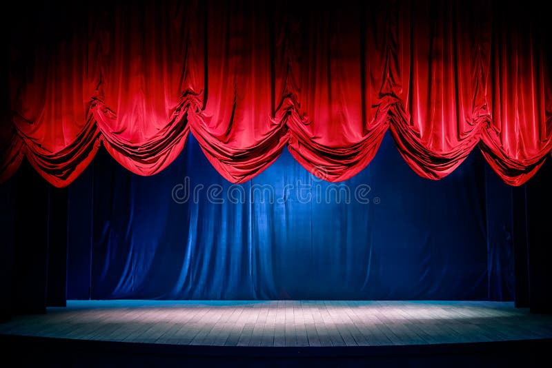Theater curtain with dramatic lighting