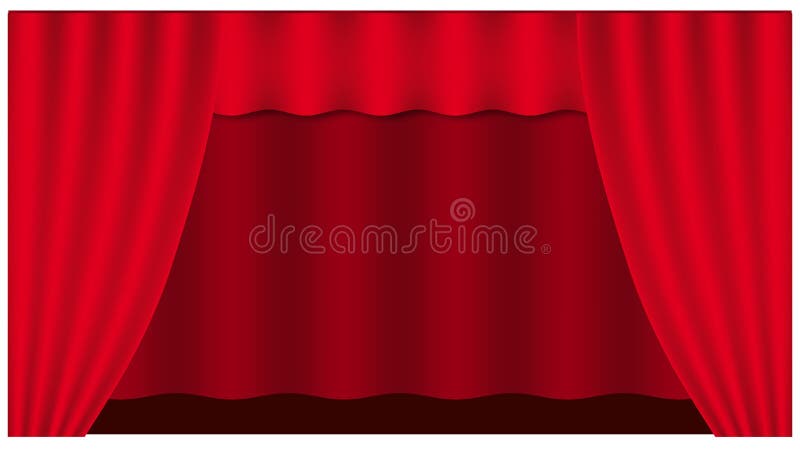 Theater Curtain on White Background. Theater Stage. Decoration Element.  Classic Cover Design for Decorative Design. Red Curtain Stock Vector -  Illustration of isolated, realistic: 167813191