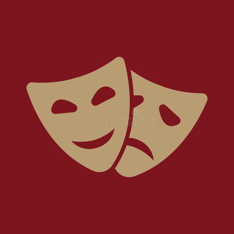 The theater and mask icon. Drama, comedy, tragedy symbol. Flat stock illustration The theater and mask icon. Drama, comedy, tragedy symbol. Flat stock illustration