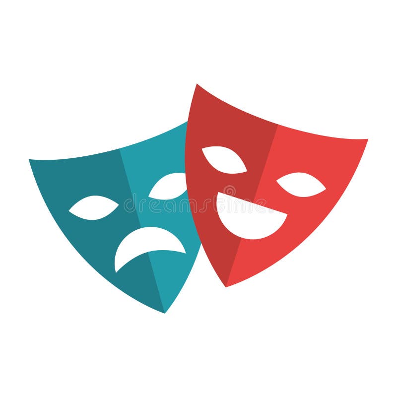 Theater mask isolated icon vector illustration