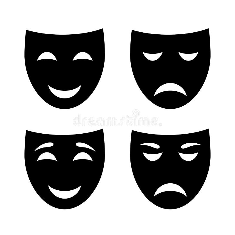 Theater mask set icons – vector vector illustration Theater mask set icons – vector vector illustration