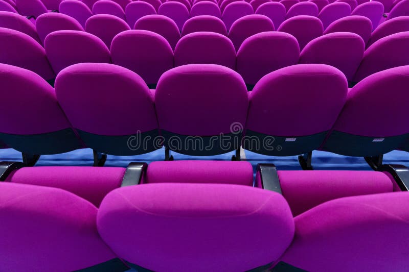 Theater seats stock photo. Image of lavender, purple 293948406