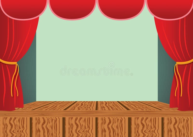 Theater Stage Background. Vector Illustration Decorative Design Stock  Vector - Illustration of background, wood: 188383658