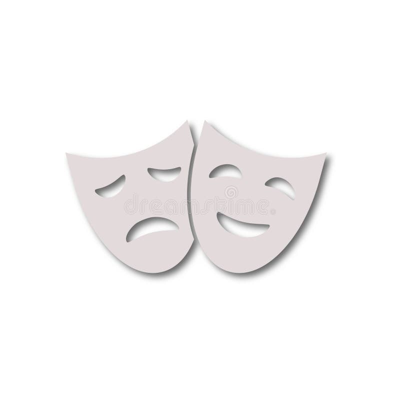 Theaterikone mit den glücklichen und traurigen Masken stock abbildung Theaterikone mit den glücklichen und traurigen Masken stock abbildung