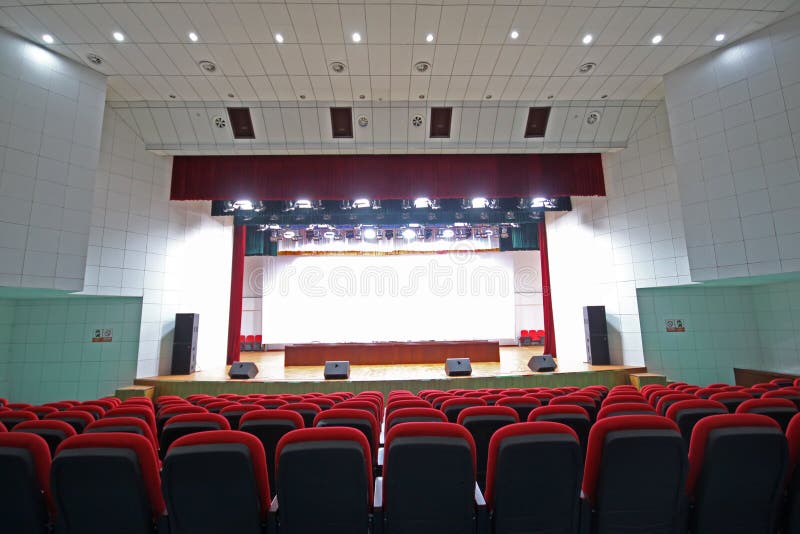 Theatre chairs and stage stock photo. Image of places - 22742336