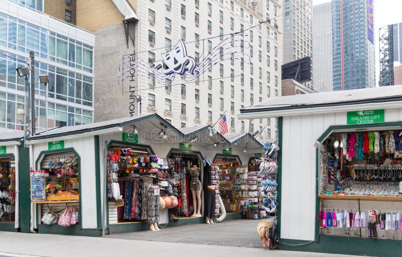 Theatre District Shopping Court in New York City Editorial Stock Image