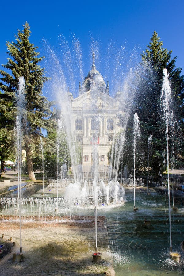 Theatre of J. Borodac with fountain, Kosice, Slovakia