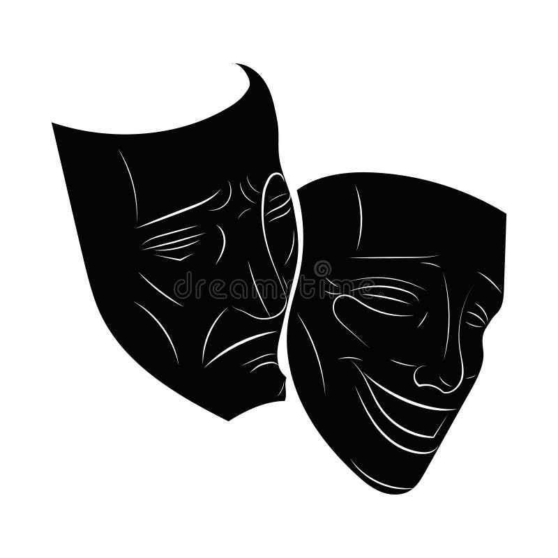 factor Bekend ga zo door Theatre Masks. Drama and Comedy. Illustration for the Theater. Tragedy and  Comedy Mask. Black White Illustration. Tattoo Stock Vector - Illustration  of mask, humor: 157484314