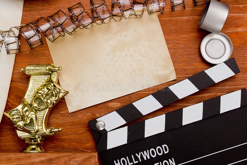 Theatrical masks and movie clapper royalty free stock image Theatrical masks and movie clapper royalty free stock image