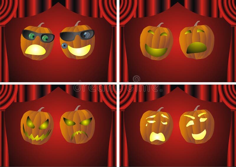 comedy tragedy pumkin artoon comedy tragedy pumkin artoon