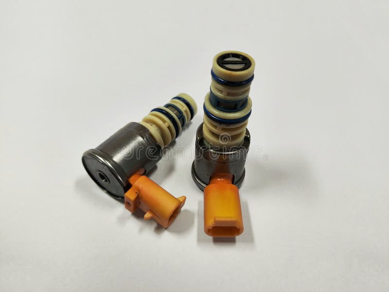 Two Solenoid Valves for an Automatic Transmission are Arranged Side by ...