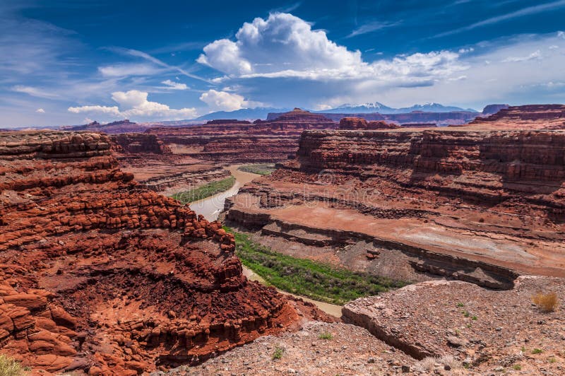 Thelma and Louise Point as seen from a Shafer Trail. Thelma and Louise Point as seen from a Shafer Trail