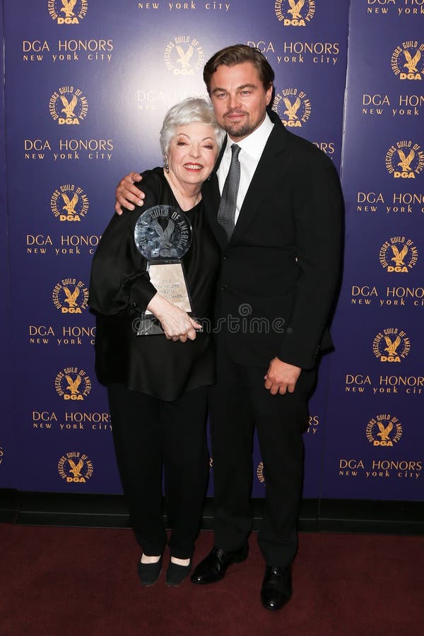 NEW YORK-OCT 15: Film editor Thelma Schoonmaker and Leonardo DiCaprio attends the DGA Honors Gala 2015 at the DGA Theater on October 15, 2015 in New York City. NEW YORK-OCT 15: Film editor Thelma Schoonmaker and Leonardo DiCaprio attends the DGA Honors Gala 2015 at the DGA Theater on October 15, 2015 in New York City.