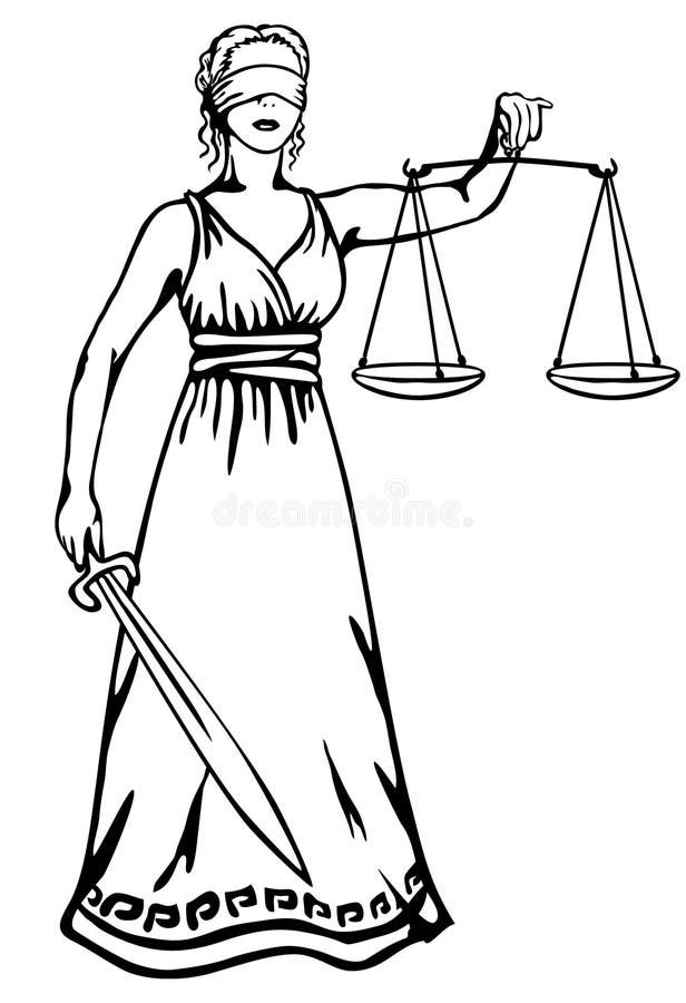 Têmis - uma deusa da justiça ilustração royalty free
