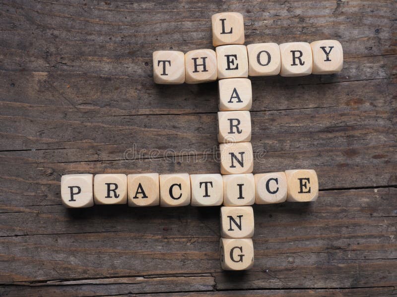 Theory and practice royalty free stock photos