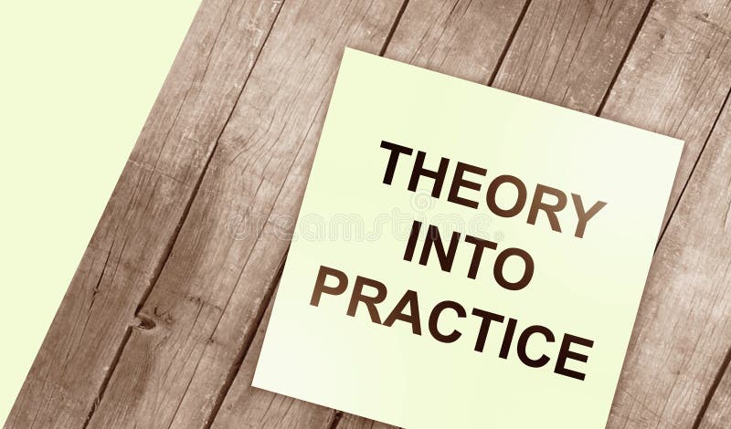 Theory Into Practice text message written on note page. Education and business concept royalty free stock photography