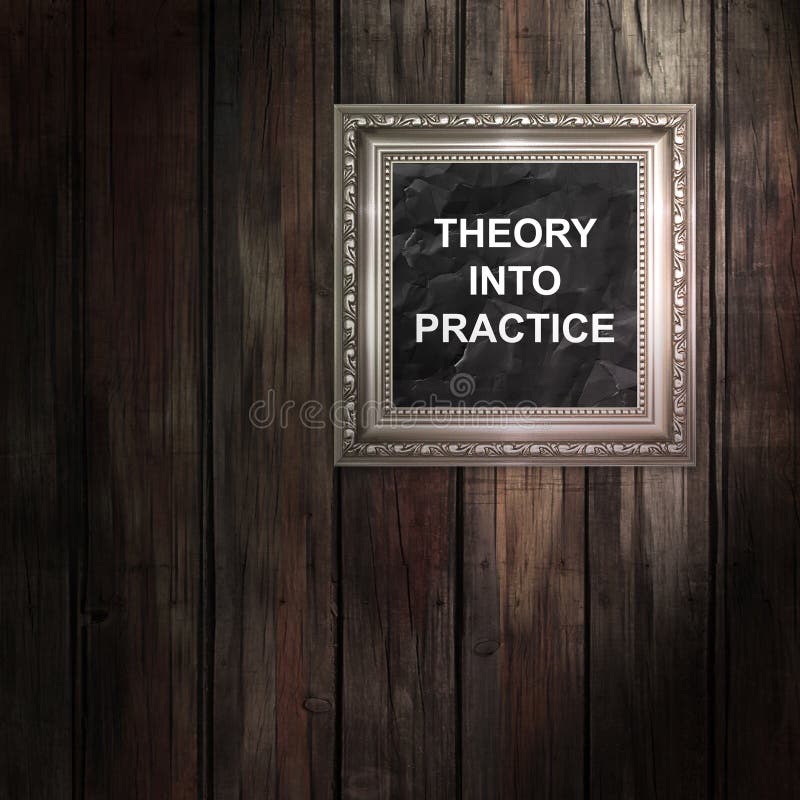Theory Into Practice text message written on note page. Education and business concept royalty free stock photography