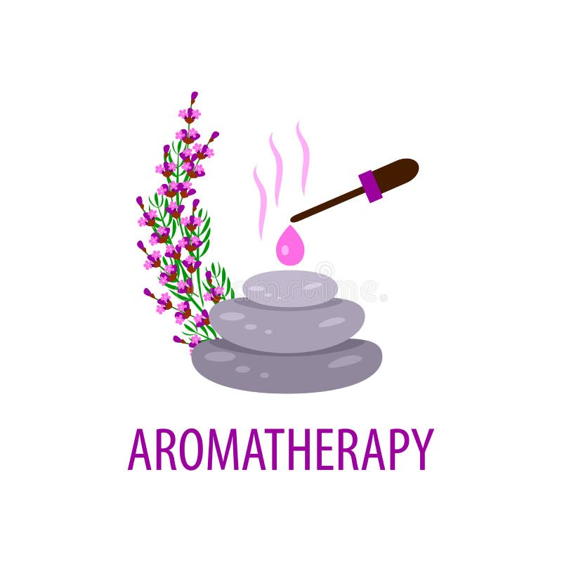 Therapie van spa-steen, lavendel en etherische olie op een witte achtergrond royalty-vrije illustratie Therapie van spa-steen, lavendel en etherische olie op een witte achtergrond royalty-vrije illustratie