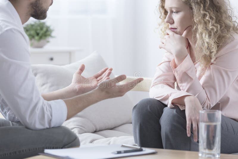 Therapist Talking To His Patient Stock Image Image of close