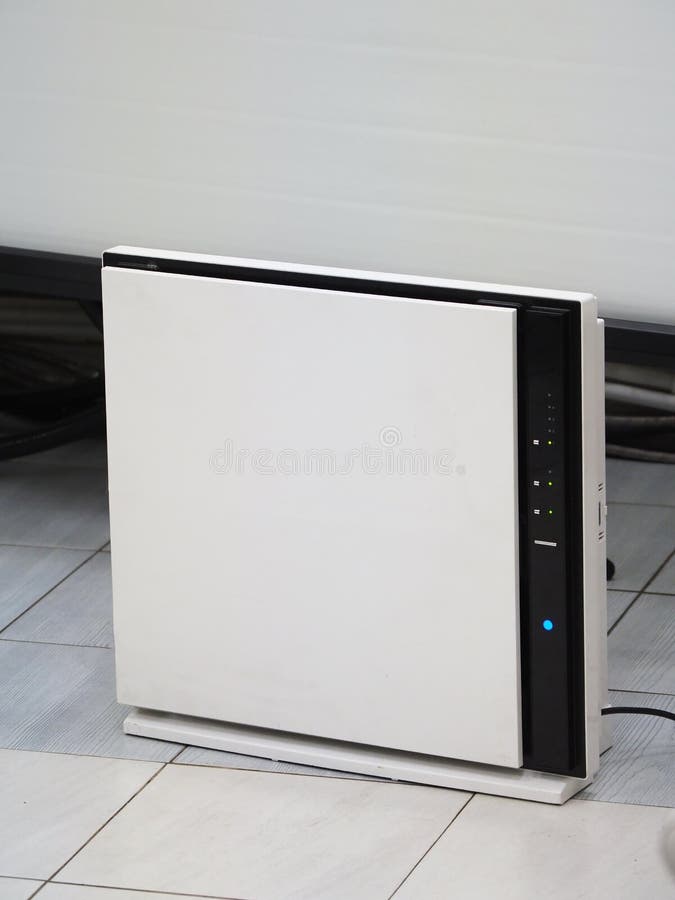 Air Cleaning Device in the Room. Stock Photo Image of indoor, dust
