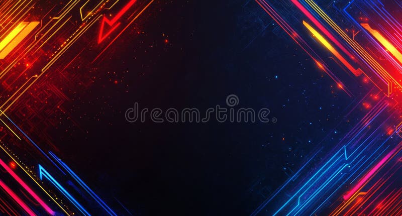 There are different elements printed circuit boards and flares that create the data/abstract technological background royalty free illustration