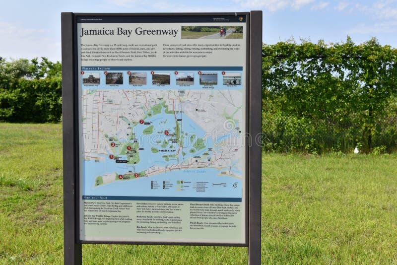 Getaway jamaica bay new york greenway activities marker stock image Getaway jamaica bay new york greenway activities marker stock image