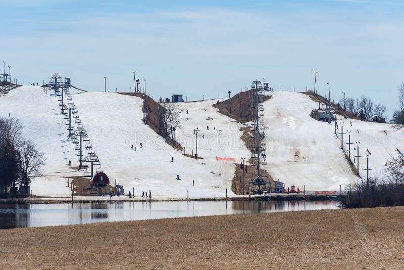 Wilmot Mountain Skiing In Spring Editorial Stock Photo Image of lift
