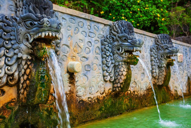 Natural hot spring resort Air Panas Banjar on Bali