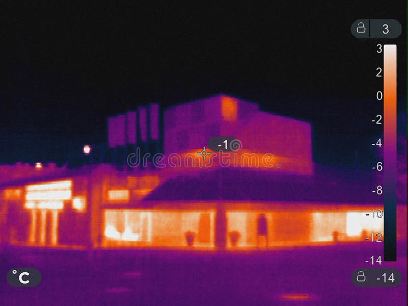 Thermal Image of building stock image. Image of temperature 137482421