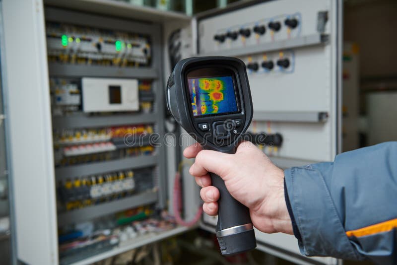 Thermal imaging inspection of electrical equipment royalty free stock images Thermal imaging inspection of electrical equipment royalty free stock images