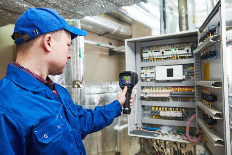 Thermal imaging inspection of electrical equipment stock photography Thermal imaging inspection of electrical equipment stock photography