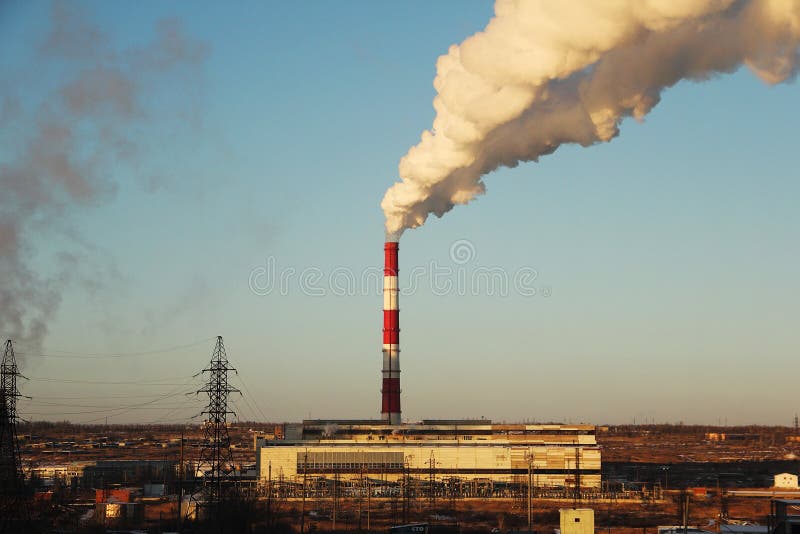 Thermal Power Plant Pollution. Stock Image Image of facility, nature