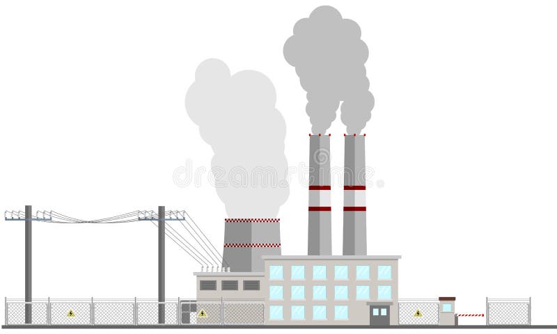 Thermal Power Station. Style Vector Illustration Vector - Illustration environment, 181013916
