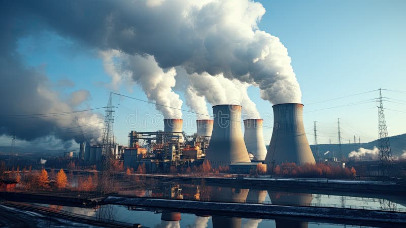 Thermal power station stock image. Image of electricity - 299264499