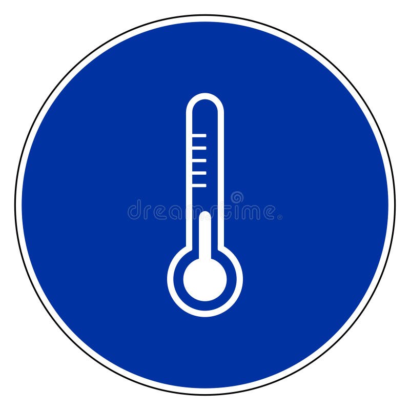 Thermometer and blue sign stock vector. Illustration of scale 228119081