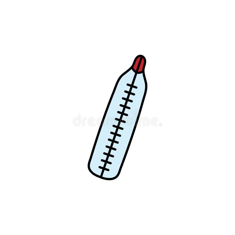 Outline Doodle Baby Nursery Thermometer Stock Vector