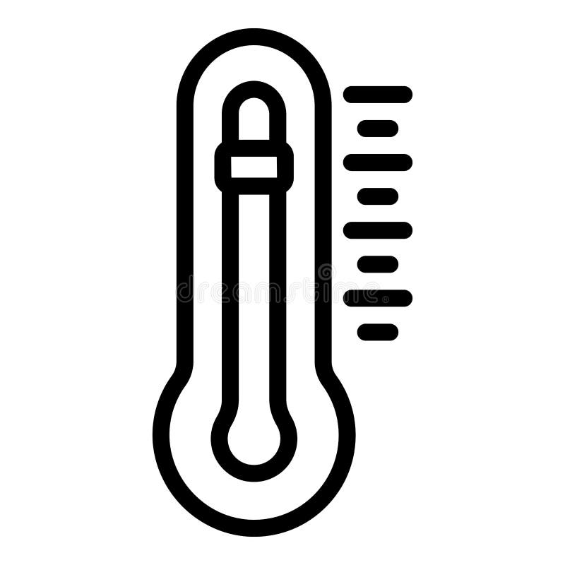 Thermometer Icon, Outline Style Stock Vector Illustration of