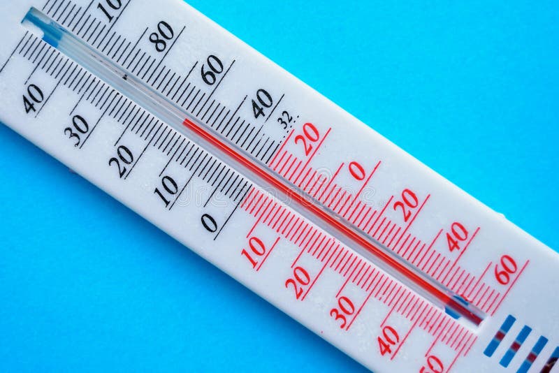 Thermometer for Measuring the Ambient Temperature. Symbolic Cold Blue  Background Stock Photo - Image of heat, measuring: 234781698