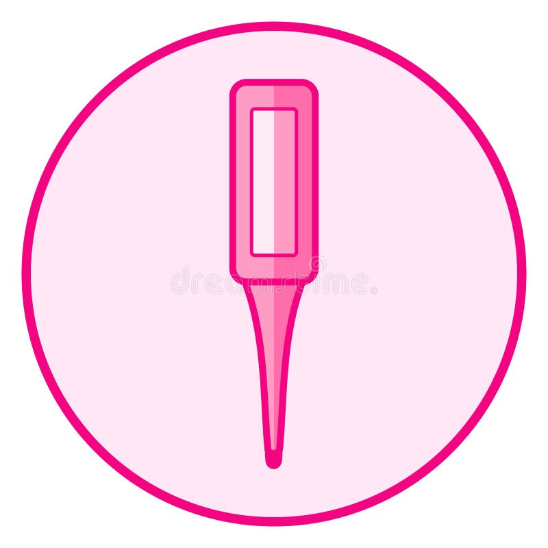 Thermometer. Pink Baby Icon on a White Background Stock Vector