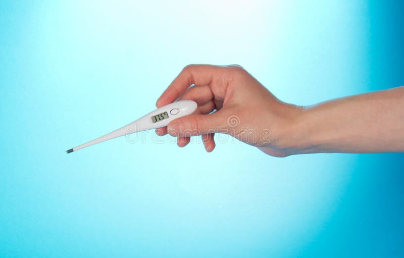 The Thermometer Shows High Body Temperature Stock Photo Image of