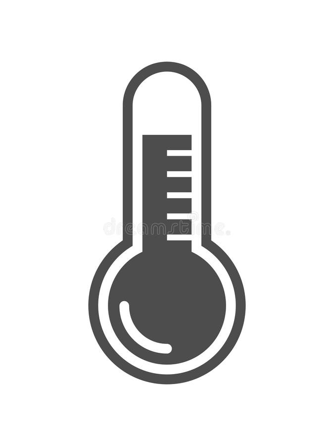 Thermometer Icon, Temperature Meter Vector Art Illustration Stock