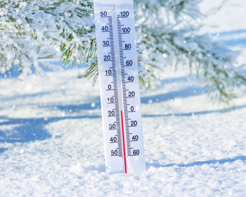 Thermometer in the snow