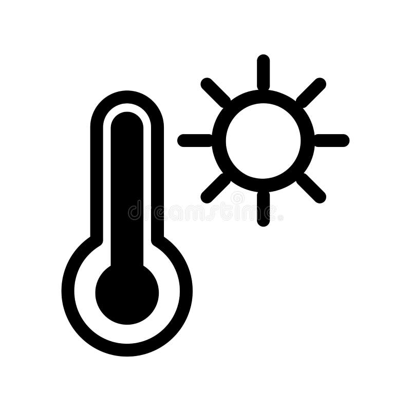 High temperature thermometer icon, Stock vector