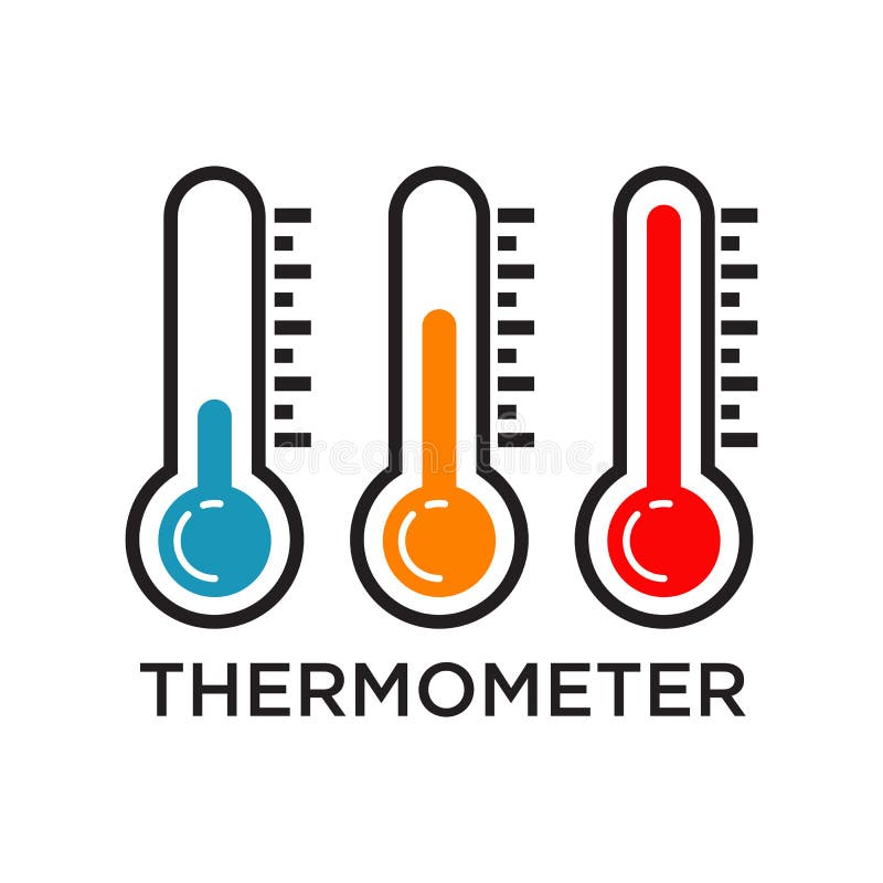 Thermometer Symbol Icon Logo Design Template Stock Vector