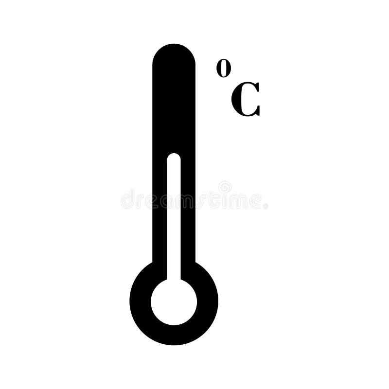 Thermometer Temperature Measuring Tool Icon Logo Vector Design Stock