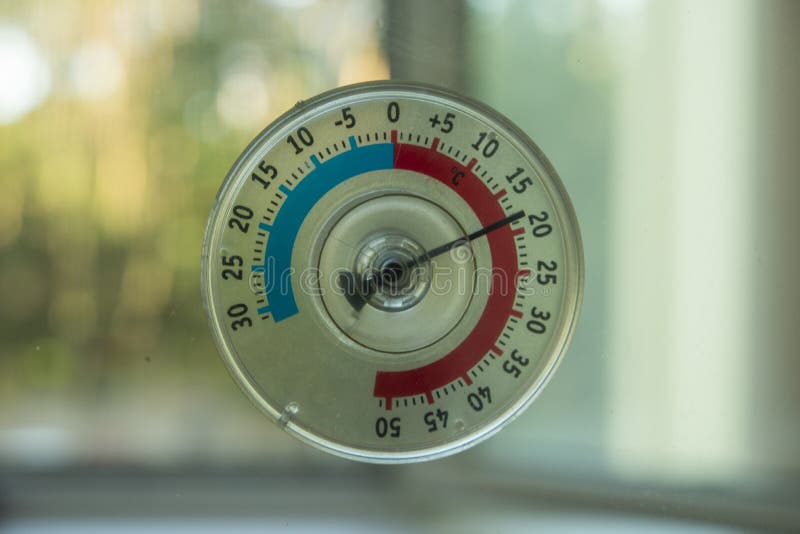A Thermometer of Temperature Outside the Window that Hangs on the